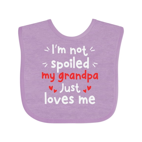 Inktastic I'm Not Spoiled My Grandpa Just Loves Me Boys or Girls Baby Bib