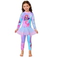 thumbnail image 4 of ZXLBBD Girls Swimsuits Cute Cartoon Print Swimsuit UV Protection Quick Drying Two Piece Bathing Suit Stretch for Beach Pool Summer Holiday Vacation Swimwear Size 10 Y-11 Y, 4 of 4