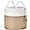 White and Yellow, variant on Wehilion Woven Storage Basket Decorative Natural Rope Basket Wooden Bead Decoration for Blankets,Toys,Clothes,Shoes,Plant Organizer Bin with Handles Living Room Home Decor, 16"x13"
