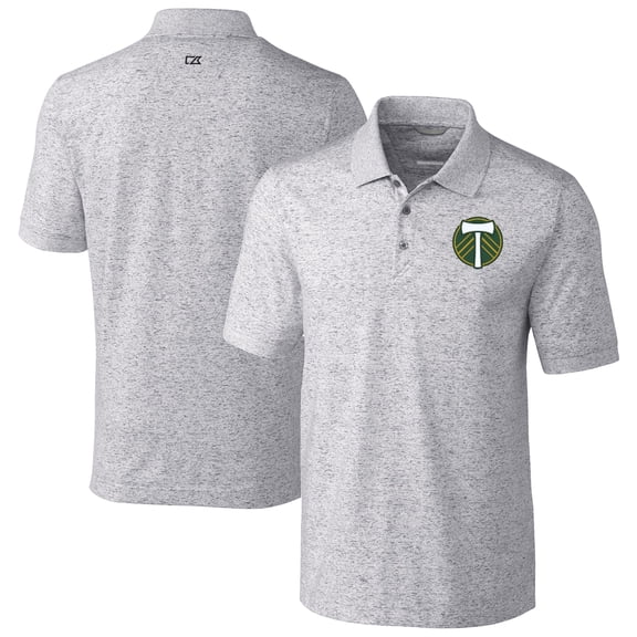 Men's-Cutter & Buck  Gray Portland Timbers Advantage Tri-Blend Space Dye Polo