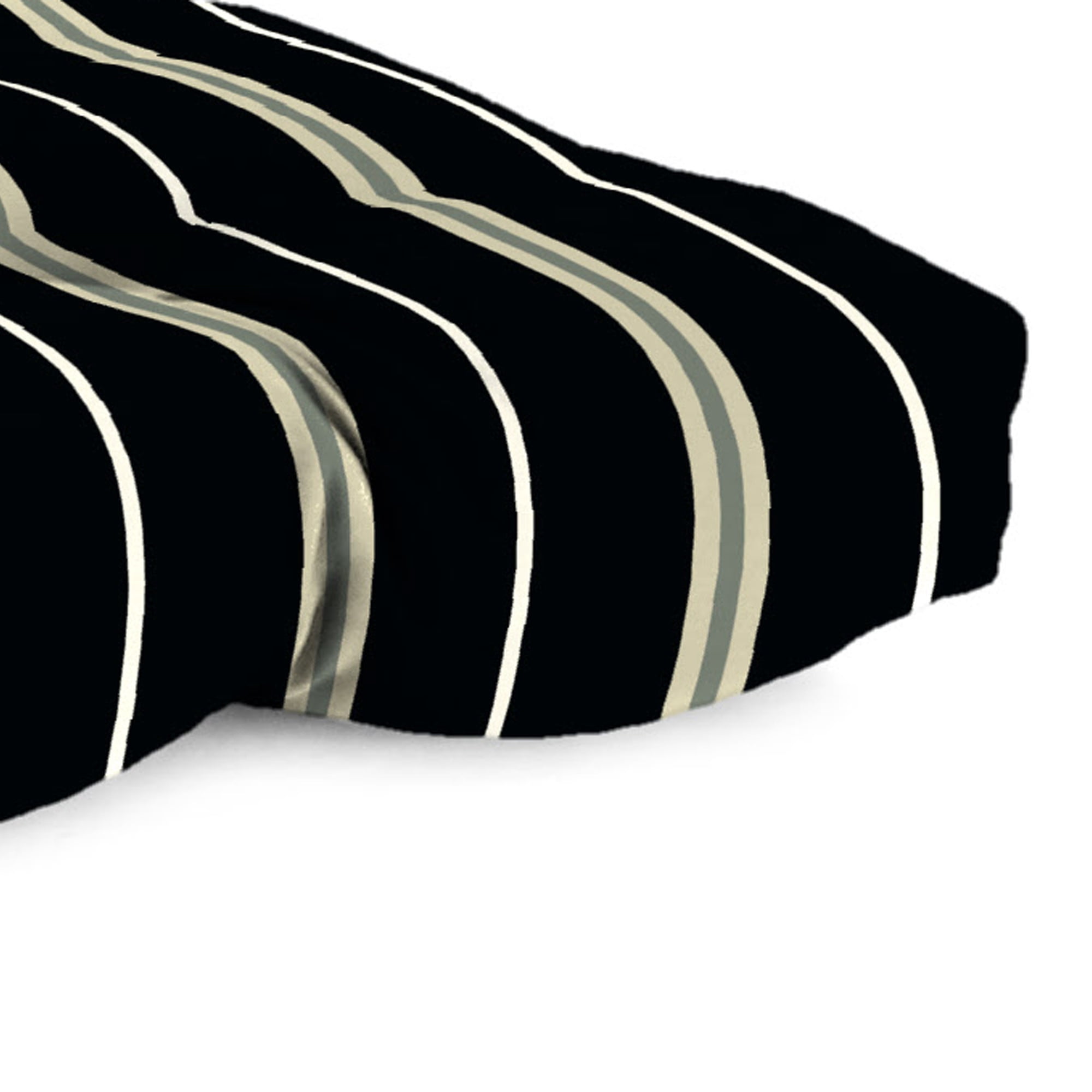 Jordan Manufacturing 3-Piece Platt Ink Black Stripe Tufted Outdoor Cushion Set with 1 Wicker Bench Cushion and 2 Wicker Seat Cushions
