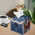 thumbnail image 5 of Psesaysky Decorative Car Tissue Holder, Santa Claus Sleigh Square Tissue Box Cover PU Leather Facial Paper Case Organizer Dispenser for Bathroom, Vanity Countertop, Night Stands, Desk, 5 of 7