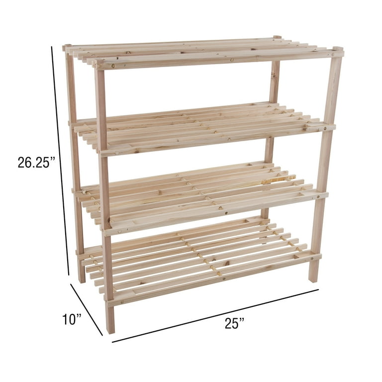 Lavish Home 4-Tier Shoe Storage Shelf Organizer Rack, Light Lavish Home 4-Tier Shoe Storage Shelf Organizer Rack, Light