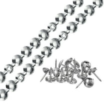 Uxcell 2Pack 1Meter Glossy Upholstery Tacks Strips Trim Sofa Decorative Nails, Silver