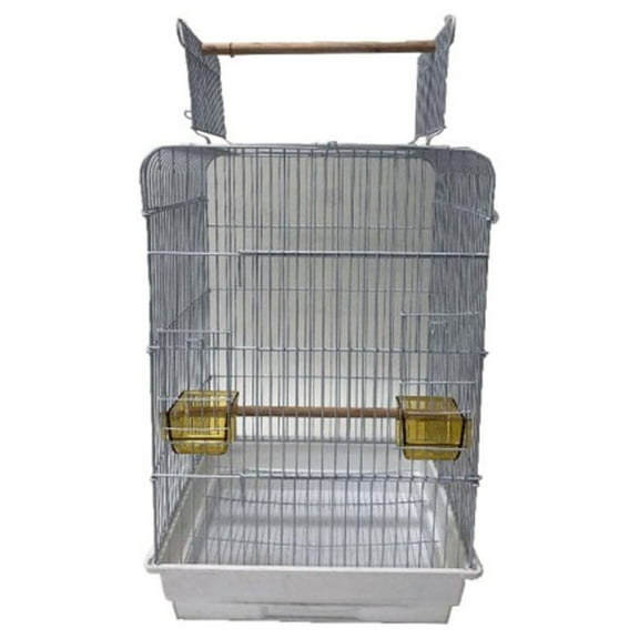 Ymlgroup 3 by 4" Bar Spacing Open Top Small Parrot Cage - 18"x18x27"(Top Closed) in White