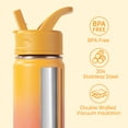 thumbnail image 3 of Daluvenix 12oz Insulated Kids Water Bottle with Straw and Carry Handle, Leak-Proof BPA-Free Stainless Steel Bottle, Orange, 3 of 10