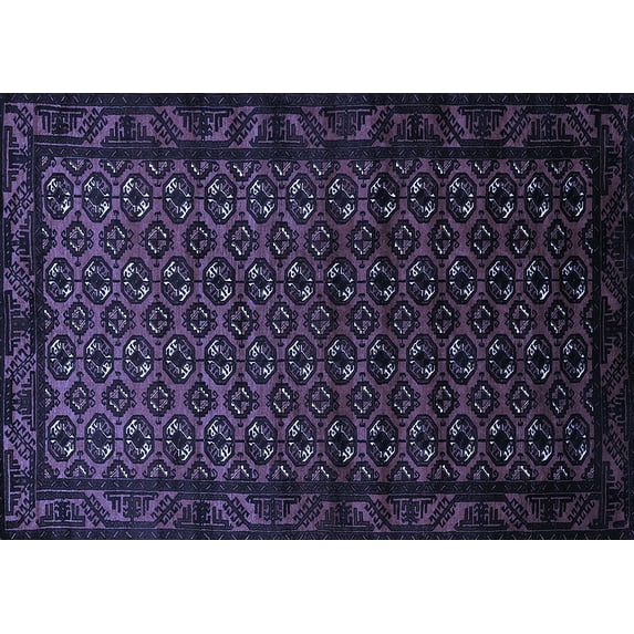 Ahgly Company Machine Washable Indoor Rectangle Oriental Blue Industrial Area Rugs, 3' x 5'