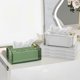 thumbnail image 3 of Caja de pañuelos transparente con diseño de rayas verticales, ideal para sala de estar, dormitorio, baño (verde, M), 3 of 5