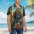 thumbnail image 3 of Fuzoiu Skeleton Chef BBQ Scene Print Hawaiian Shirt for Men, Summer Beach Casual Short Sleeve Button Down Shirts, Men’s Beach Summer Shirts with Pocket,3X-Large, 3 of 7