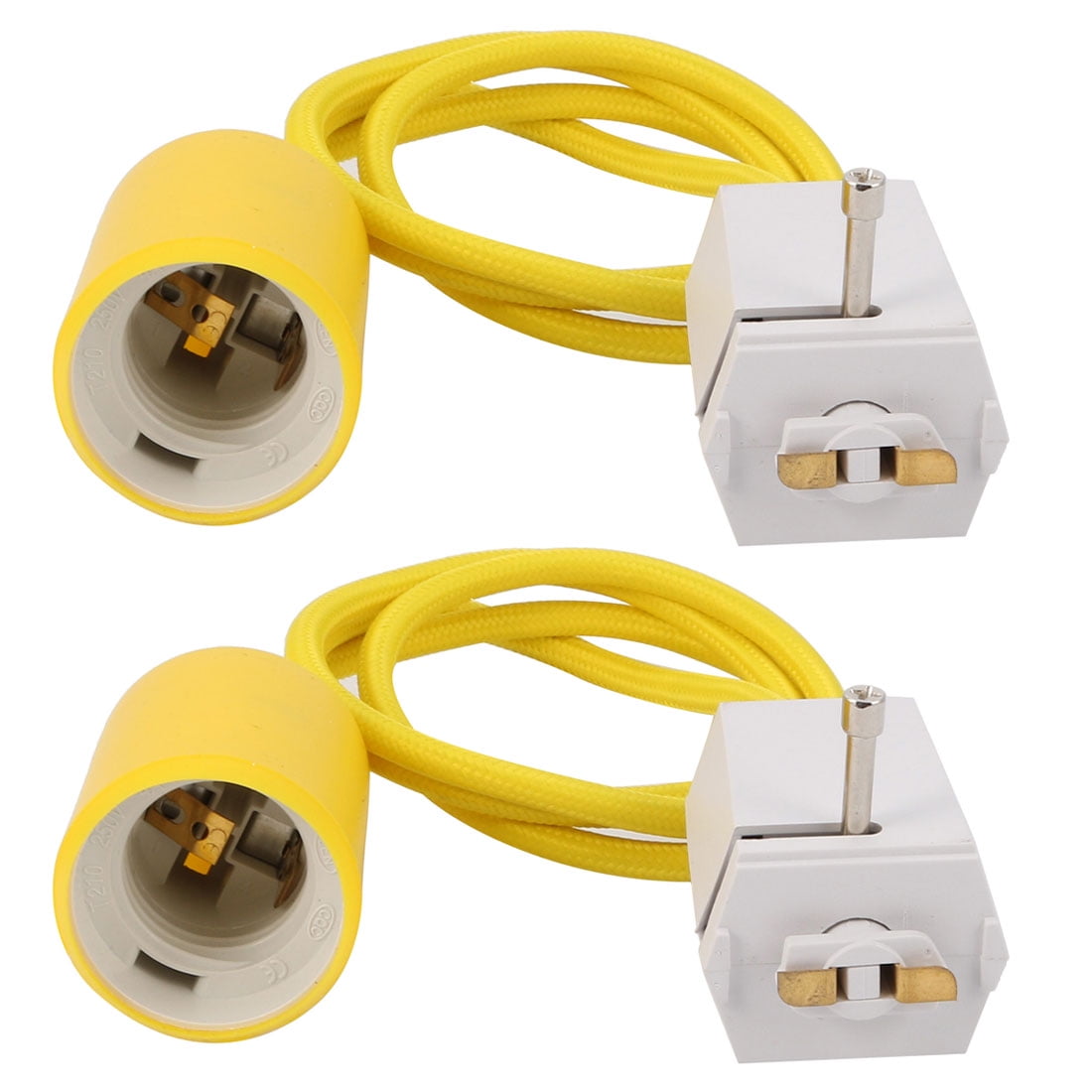 2pcs E27 Light Bulb Pendant Hanging Ceiling Lamp Socket Lamp Holder Yellow Walmart Com