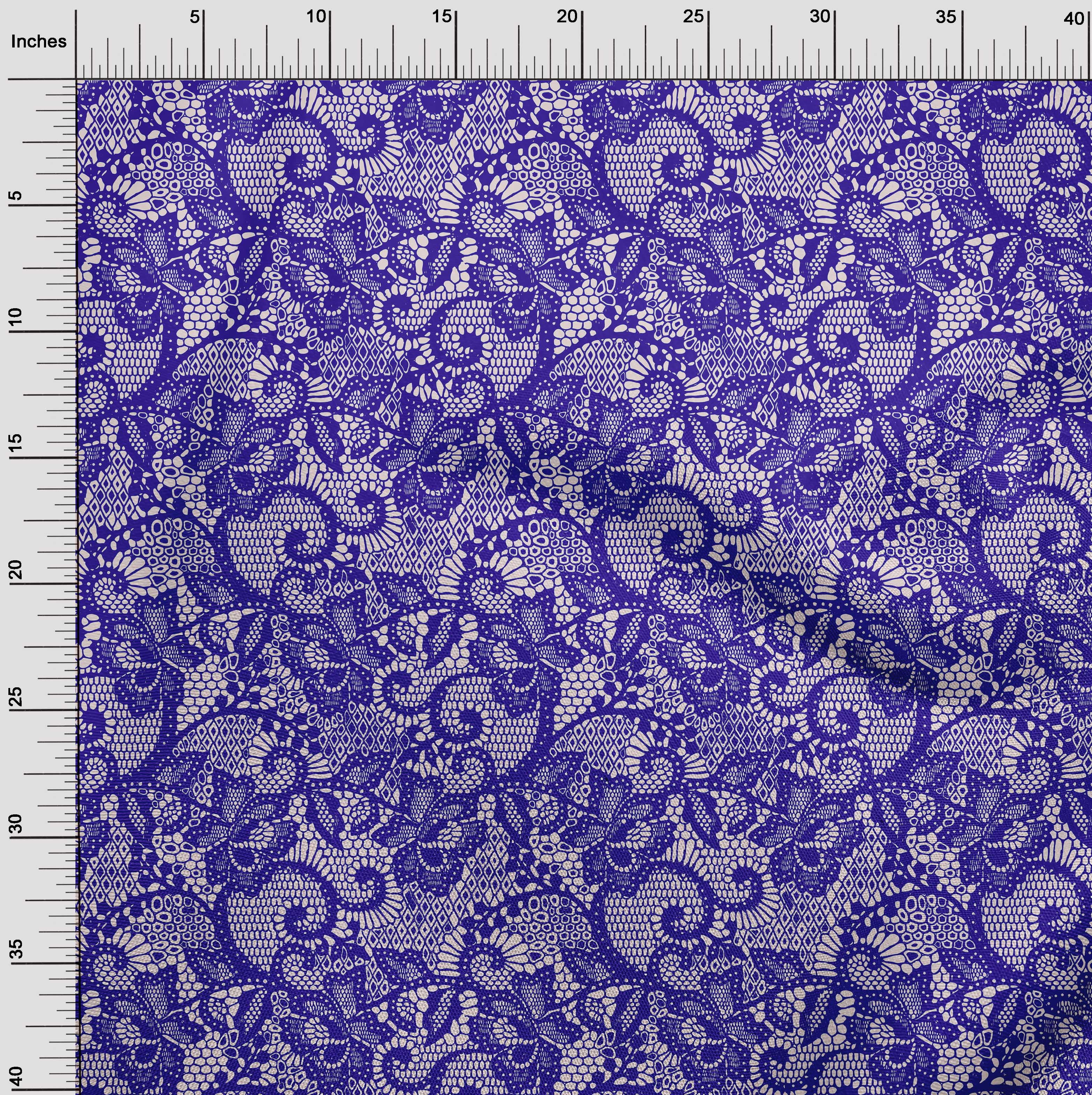 oneOone Rayon Dark Purple Fabric Lace Floral Sewing Craft Projects Fabric Prints By Yard 56 Inch Wide