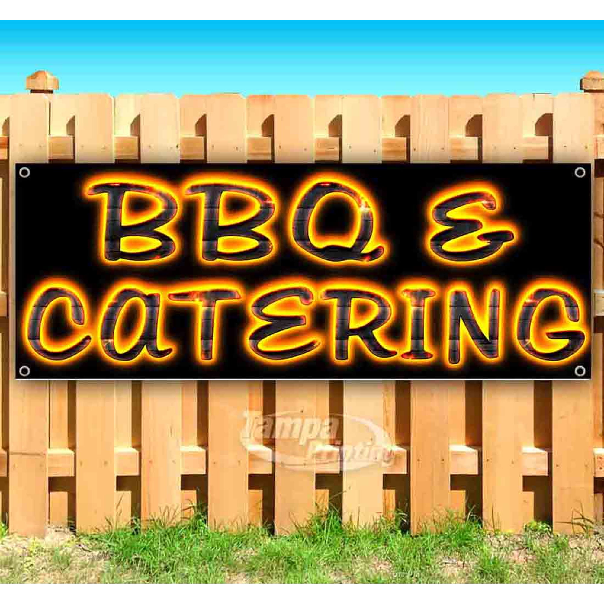 BBQ & Catering 13 oz Vinyl Banner With Metal Grommets
