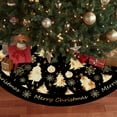 thumbnail image 3 of Christmas Tree Skirt, Golden Christmas Trees Snowflakes Black Gold Merry Christmas, Home Party Decorations, 36 inch, 3 of 10