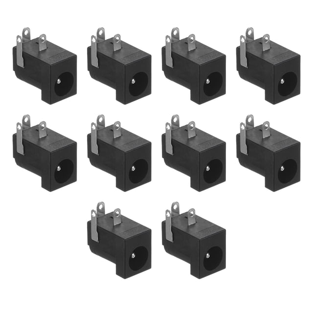 Uxcell 5-Pack 3 Pin DC-005 Conector de Alimentación 5.5 x 2.1mm Montaje PCB Hembra Proceso de Niquelado
