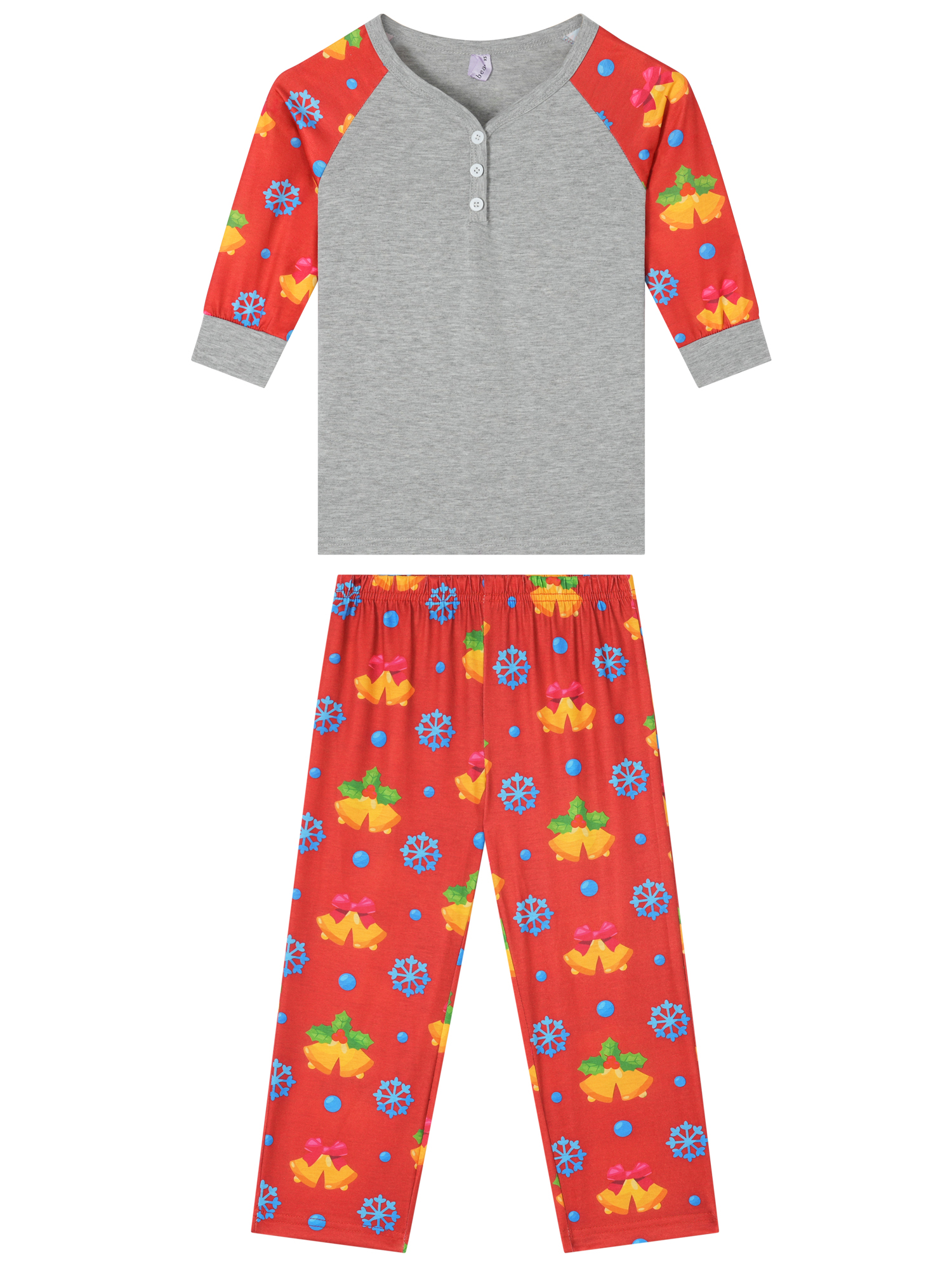 DARING DIVA Boys' & Girls' Christmas Family Long Sleeve Pajama Sets L Red