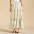 thumbnail image 6 of Besolor Summer Skirts for Women Boho Ruffle Tiered Maxi Skirt Drawstring High Waisted a Line Flowy Long Skirt, 6 of 9