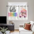 thumbnail image 5 of Hello Summer Kitchen Curtains Short 54 Inch Length, Pink Ice Cream Truck Watercolor Grommet Top Bedroom Living Room Curtains, Light Filtering Cafe Curtain Drapes 2 Panels Set 84''x54'', 5 of 9