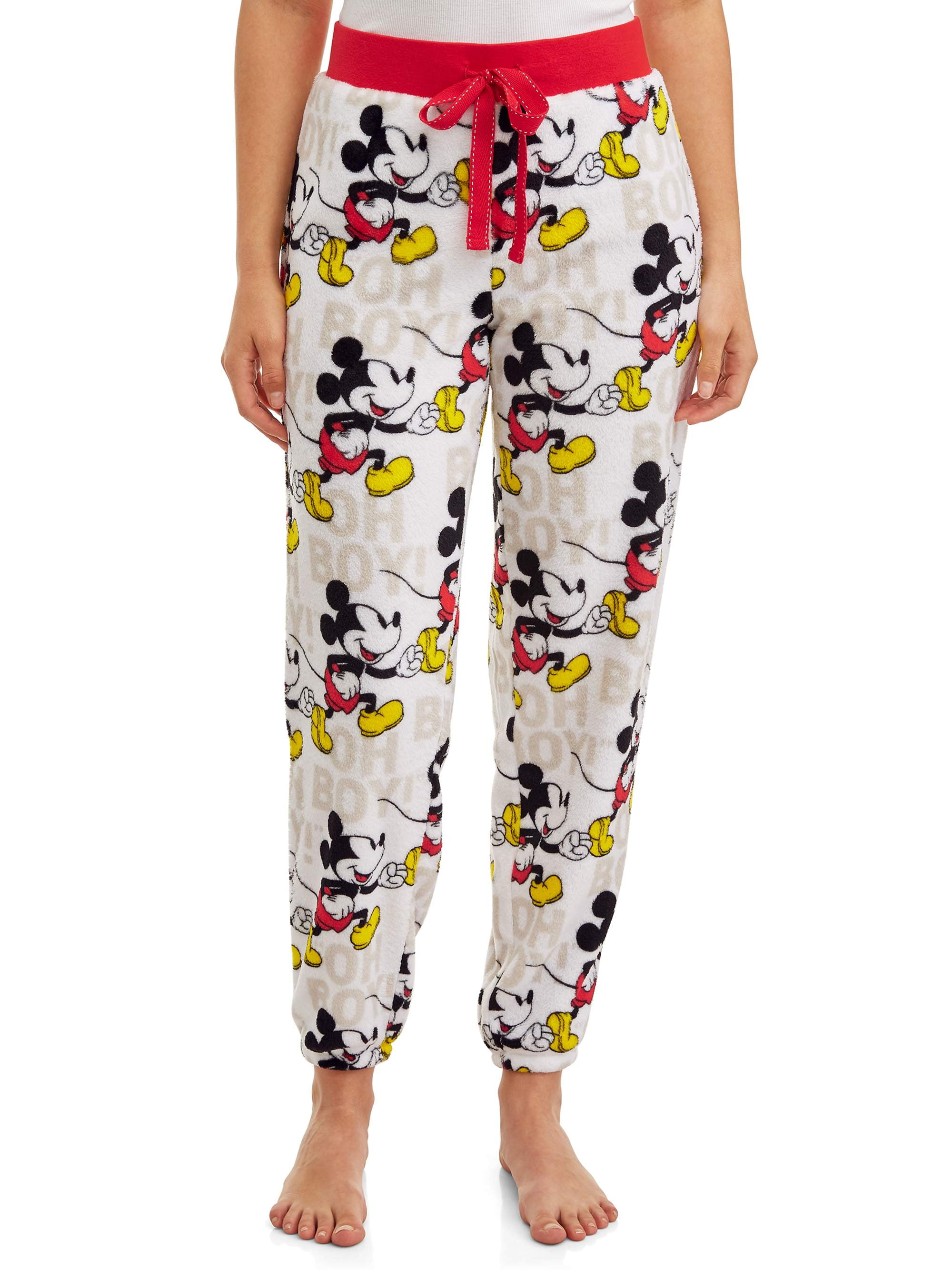 Disney Mickey Mouse Womens Pajama Pant with Classic Mickey Print Red White 