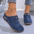 thumbnail image 2 of Rokment Orthopedic Arch Support Wedges Clogs Mules Dress Sandals for Women 2026 Summer Fashion Casual Comfortable Suede Closed Toe Orthotic Mid Heels Walking Dressy Slip on Slides Blue Size 8, 2 of 6