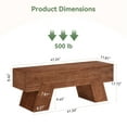 thumbnail image 2 of Finmind 47-Inch Solid Wood Shoe Bench for Entryway, Indoor End of Bed Bench, Farmhouse Long Entry Seat for Living Room, Bedroom, Hallway, Walnut, 2 of 7