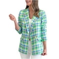 thumbnail image 2 of jsaierl Women's Plaid Blazers Houndstooth Long Sleeve Open Front Lapel Collar Jackets with Pockets, 2 of 8