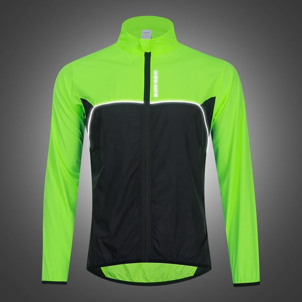 Chaqueta reflectante de para hombre, transpirable, , MTB, Negro Verde XXXL shamjiam Chaqueta de ciclismo reflectante