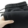 thumbnail image 4 of TNOBHG Solid Color Pants Men's Elastic Waistband Trousers Solid Color Mid-rise Casual Pants with Straight Leg Pockets Breathable Soft Waffle Sports for Men's, 4 of 8