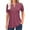 Wine red, variant on Short Sleeve V-neck Women Button Henley Blouse Tops Summer Pleated Casual Blouse Shirt