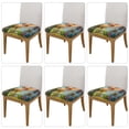 thumbnail image 2 of Logiee Cozy Cartoon Backyard Print Square Chair Seat Covers, Stretch Chair Seat Covers,Seat Chair Slipcover, Non-Slip Chair Slipcover,Furniture Protector for Indoor and Outdoor-Six Piece, 2 of 7