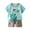 Light Blue D, variant on Loopsun Toddler Summer Sets, Fashion Girls' Casual Short Sleeve Round Neck Shoulder Botton Top Printed Short Pants Sets Light Blue 4-5 Years