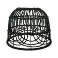 thumbnail image 3 of Rattan Lampshade Rattan Basket Chandelier Lamp Shade Woven Lampshade Round nature Replacement Wicker Pendant Light Cover for Living Room Black, 3 of 9