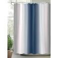 thumbnail image 2 of Boanket Polyester Fabric Gray Navy Blue Shower Curtain, Modern Gradient Geometric Waterproof Bathtub Curtain Bathroom Decor Set with Hooks 72 x 72 Inches,, 2 of 6