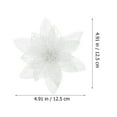 thumbnail image 2 of Homoyoyo 12Pcs White Iridescent Poinsettia Flowers Artificial Christmas Decorations Indoor Floral Arrangement, 2 of 8