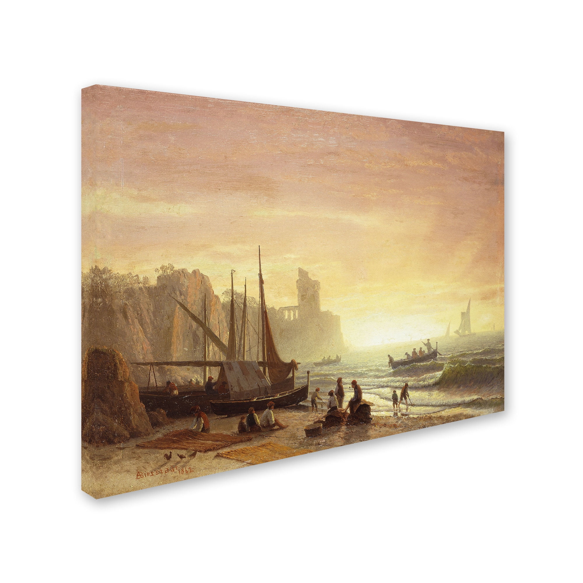 Trademark Fine Art "The Fishing Fleet" 1862 Canvas Art by Albert Bierstadt
