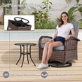 thumbnail image 5 of Wiilayok 3 Pieces Outdoor Swivel Glider Rocker Bistro Set, PE Wicker Rattan Patio Furniture Set, Rocking Chairs for Porch Deck Backyard, Gray, 5 of 9