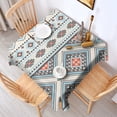 thumbnail image 2 of Multicolor Floral and Geometric Boho Pattern Square Tablecloth,Waterproof Square Table Cover,Wipeable Spillproof Washable Table Cover for Home Kitchen Party Decor 52"x52"(132x132cm), 2 of 6