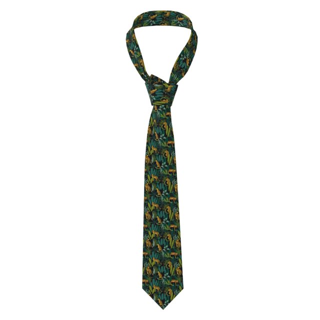 Balery Jungle Leopard Yellow Corbata Clásica de Seda para Hombre, Corbata Tejida Jacquard, Corbatas Formales para Negocios y Bodas