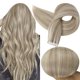 thumbnail image 1 of Extensiones de cabello con cinta de brillo completo, cabello humano sin costuras, cinta invisible en extensiones de cabello humano, color mezclado, rubio ceniza con rubio, 50 gramos por paquete, trama, 1 of 5