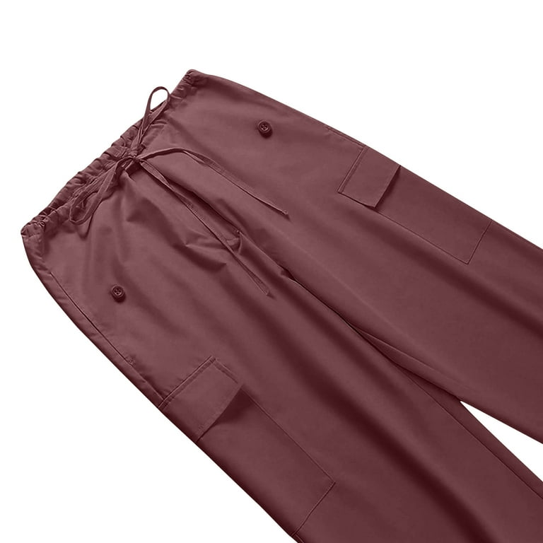 CZHJS Women's Solid Color Pants Clearance Comfy Elastic Waist Wide