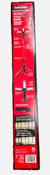 2200 Lumens Husky Rechargeable LED Work Light Tripod 17 Hours Battery Run Time