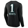 thumbnail image 3 of Men's Jalen Hurts Philadelphia Eagles Black Team Wordmark Long Sleeve T-Shirt, 3 of 3