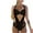 Black, variant on Women's Siamese Sexy V-Neck Solid Swimwear Halter Neck One-piece Swimsuit
