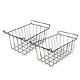 thumbnail image 6 of 2 Pcs Freezer Wire Storage Basket PE Coated Metal Hanging Rack Freezer Storage Organizer Bin for Fridge Shelf Cabinets Pantry Closets (L 42.5cm X W 24.5cm X H 20cm), 6 of 9