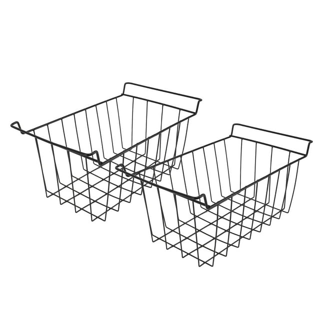 Freezer Basket, 2Pcs Chest Freezer Organizer Bins Deep Freezer Wire Basket Storage Bin with Handles, Hanging Stackable Chest Freezer Storage Baskets for Pantry Home