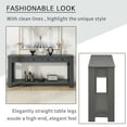 thumbnail image 3 of EUROCO 63" 4-Drawers Console Table Sofa Table, Solid Wood Funiture with Long Bottom Shelf for Entryway, Tan, 3 of 8