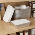 thumbnail image 3 of 50-Pack Disposable Aluminum Foil Pans with Lids, 8.3x6.2 Inch 2.25LB To-Go Containers for Cooking, Baking, Catering & Meal Prep - Freezer & Oven Safe, 3 of 9