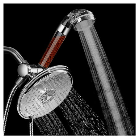 HotelSpa® All-in-One System combines 7-Setting 7-inch Rainfall Shower Head and High-Pressure Hand Shower with Ionic Shower Filter to Helps Reduce Chlorine and Impurities to Rejuvenate Skin and