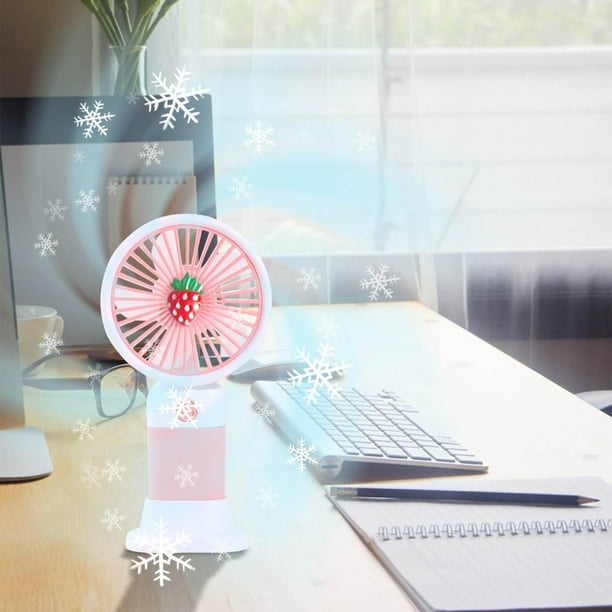 Wmhnj Ventilador de mano con carga USB, mini ventilador de escritorio porttil y plegable, funcionamiento silencioso integrado, tamaño compacto de 8 x 6 x 15 cm para viajes y uso en la oficina.