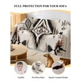 thumbnail image 4 of Boho Black Brown Couch Cover for Dogs, Geometric Southwestern Ethnic Vintage Washable Sofa Covers Slipcover for Pets Dogs Futon Cover, Couch Recliner Covers, Oversized Chair Slipcover 71"x91", 4 of 9