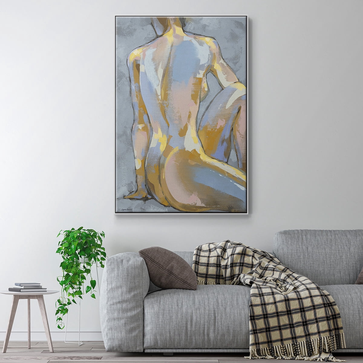 Grey Maiden II Framed Premium Gallery Wrapped Canvas - Ready to Hang - 17 x 25 - White Floating Frame